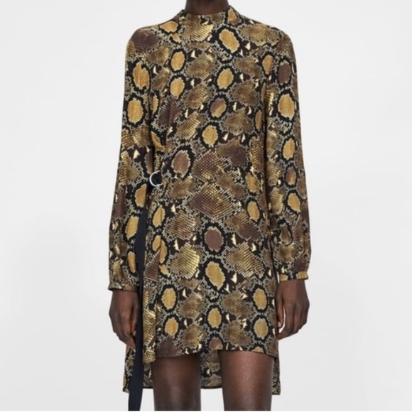 Zara snake print long sleeve dress - Picture 4 of 6